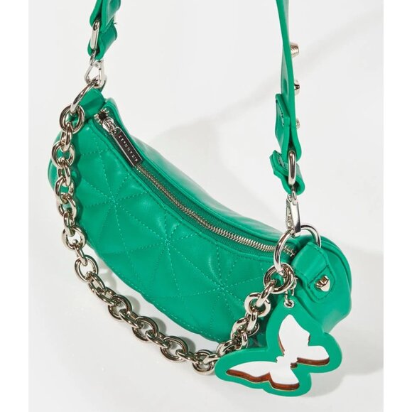 Skinnydip Denver Butterfly Shoulder Bag ✦ Vegan Leather Chain Strap Mirror Charm - Picture 3 of 3